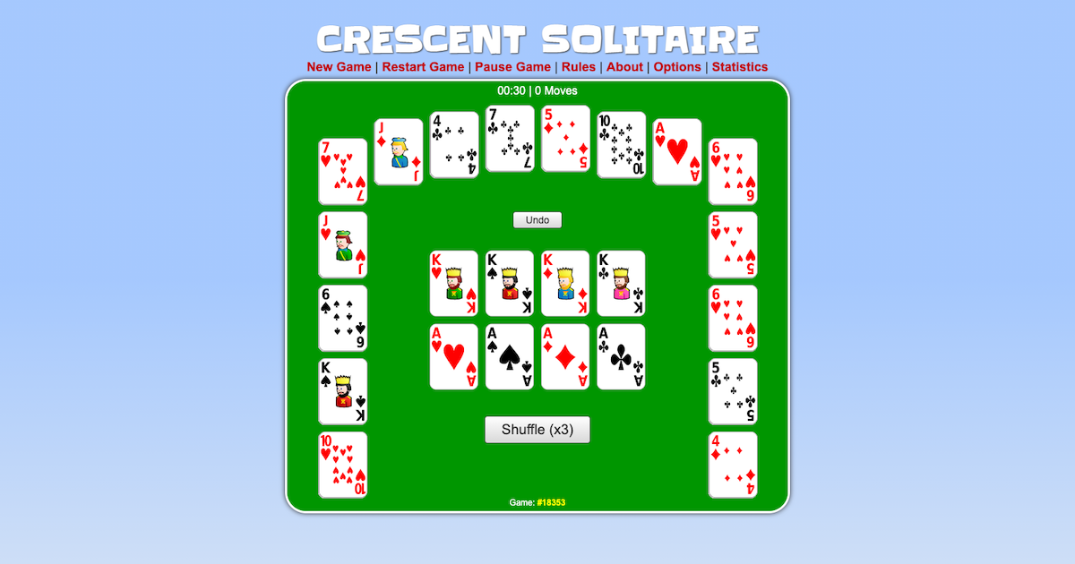 crescent solitaire game