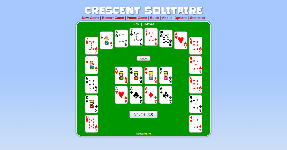 crescent solitaire card game