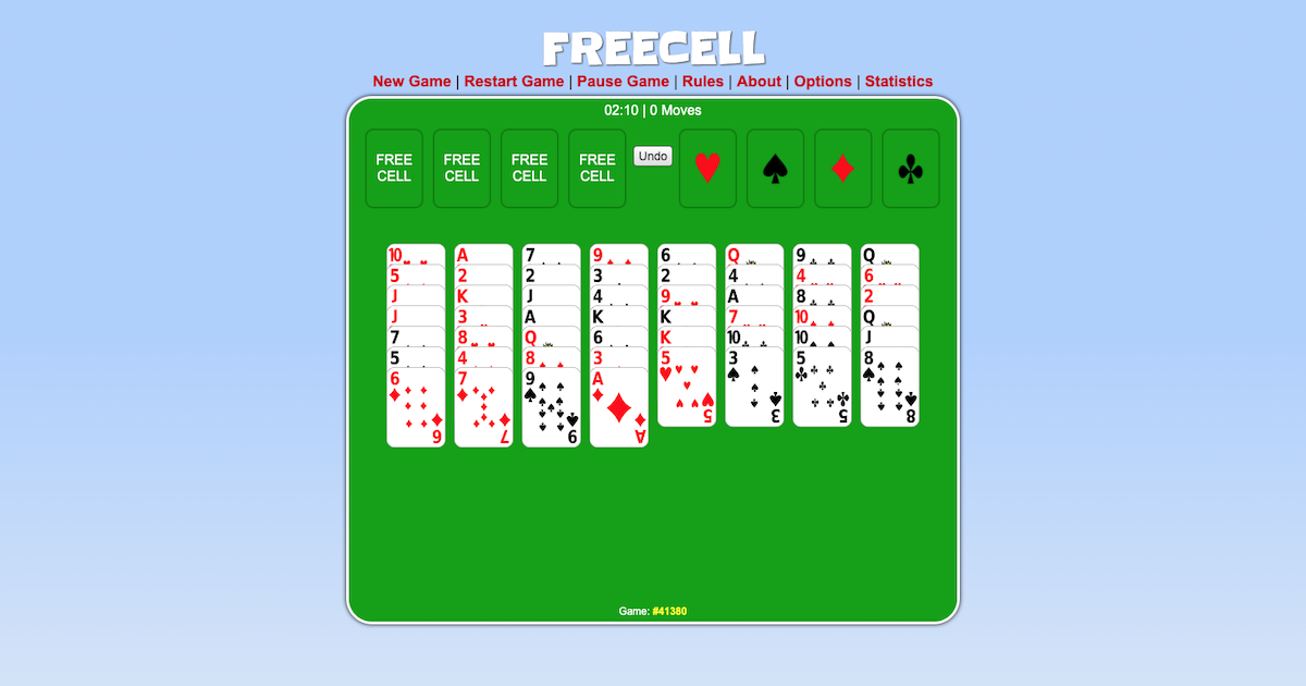 hand held free cell game